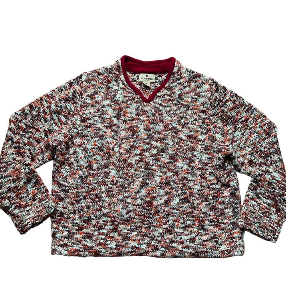 Woolrich Women’s Multicolor Sweater Long Sleeve V Neck Size Large